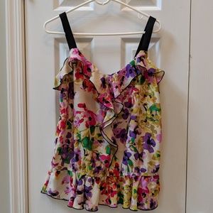 Express Floral Ruffle Tank Top - Size M